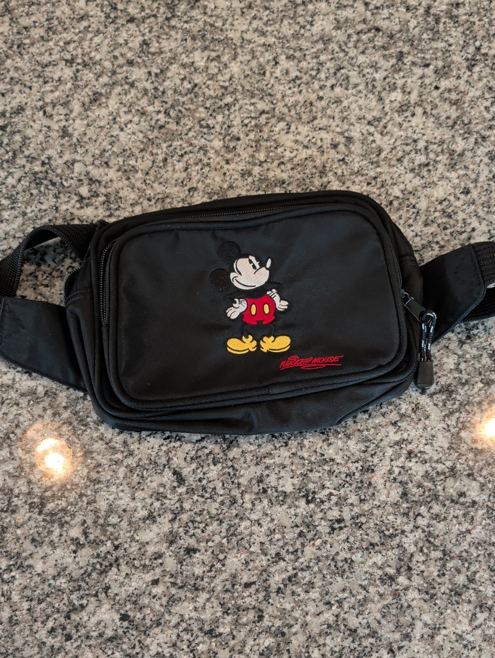 Disney Black Mickey Mouse Waist Bag with Red & Yellow Accents